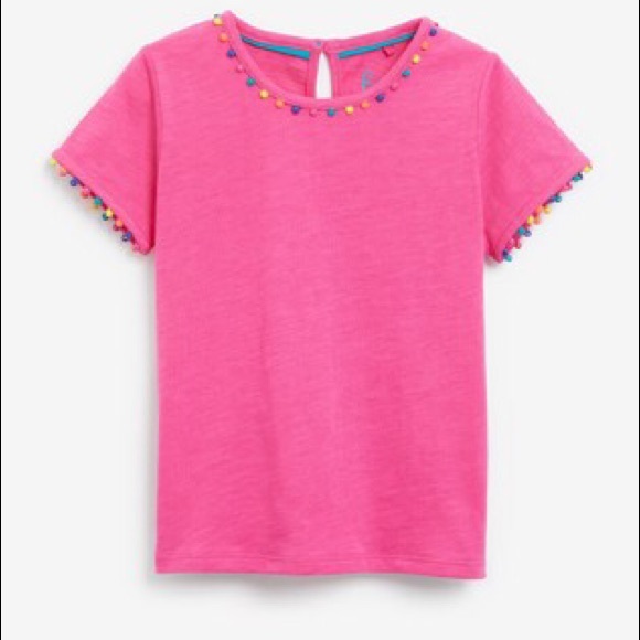 Boden British Charlie Pom Jersey Tee Shirt Pink M - Picture 3 of 16